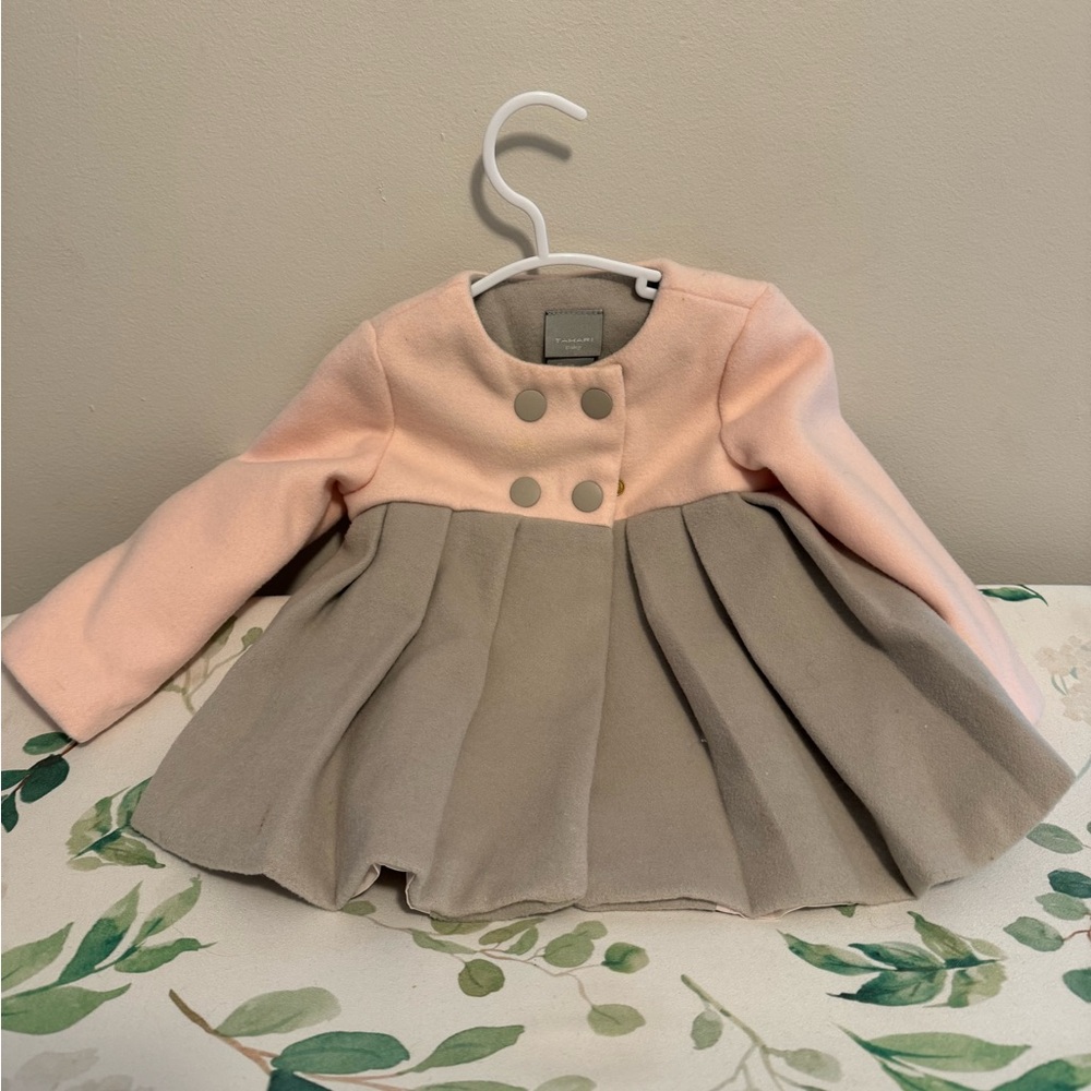 Tahari Pink and Grey Baby Girl Dress Jacket, 12 M